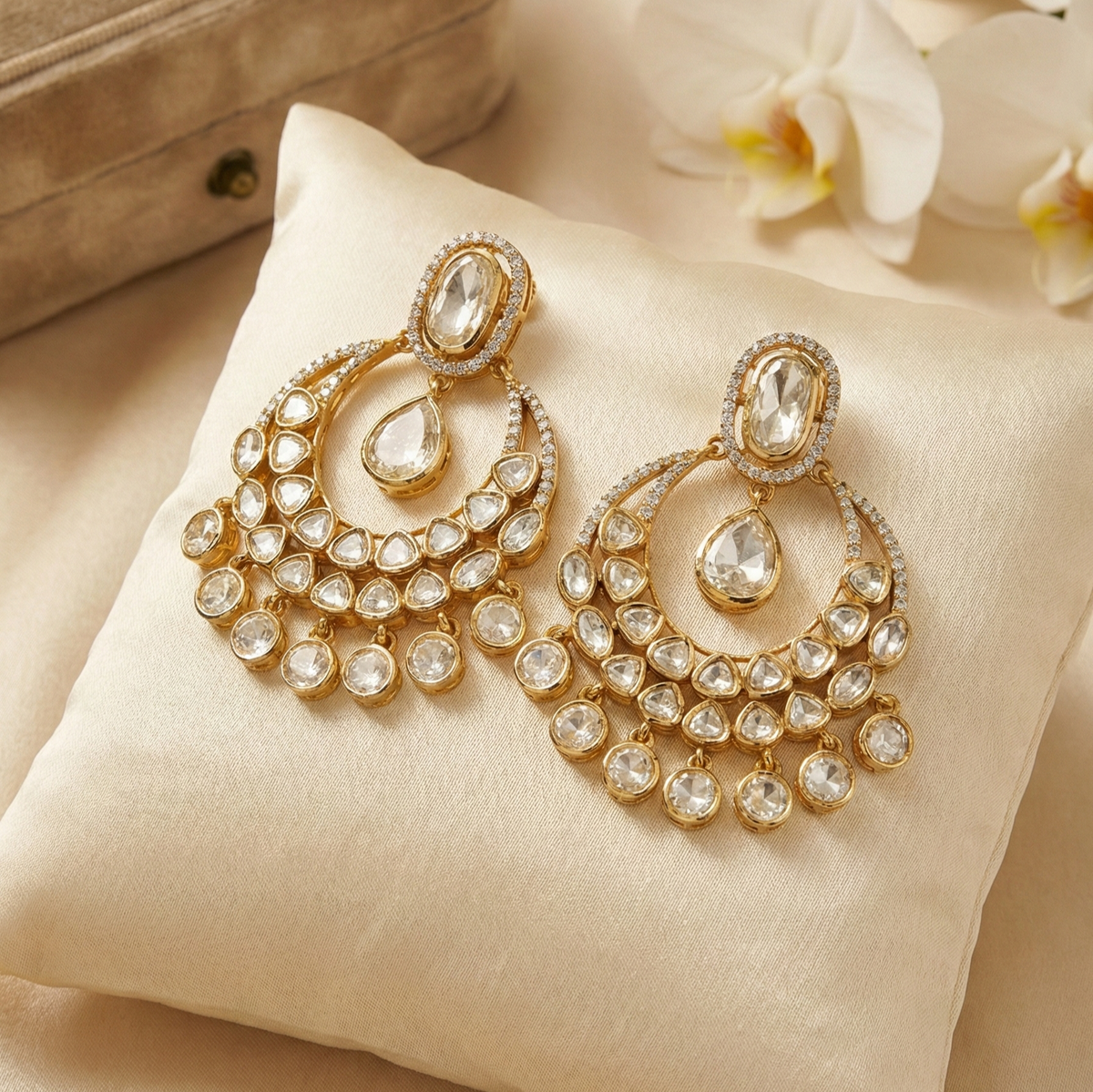 Mitali moissanite polki chaandbali