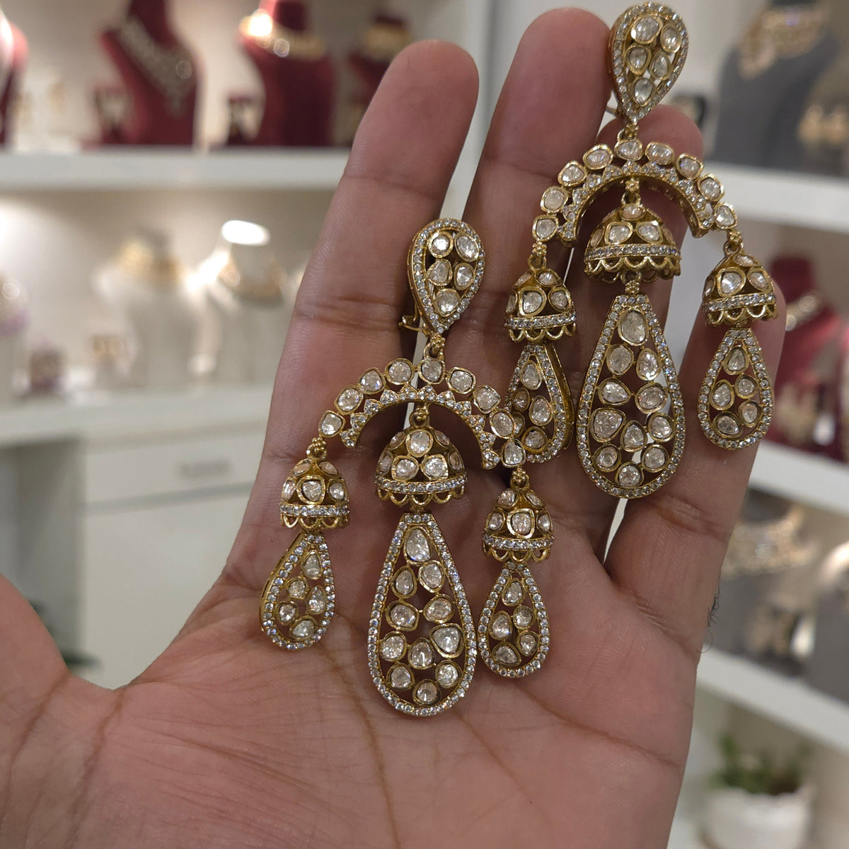 Shivani moissanite polki studs