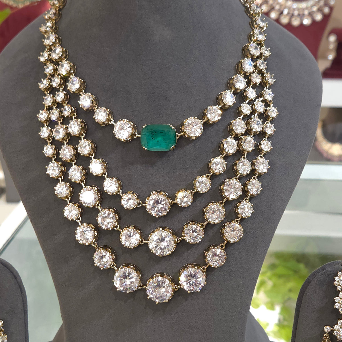 Gulika CZ necklace set detail