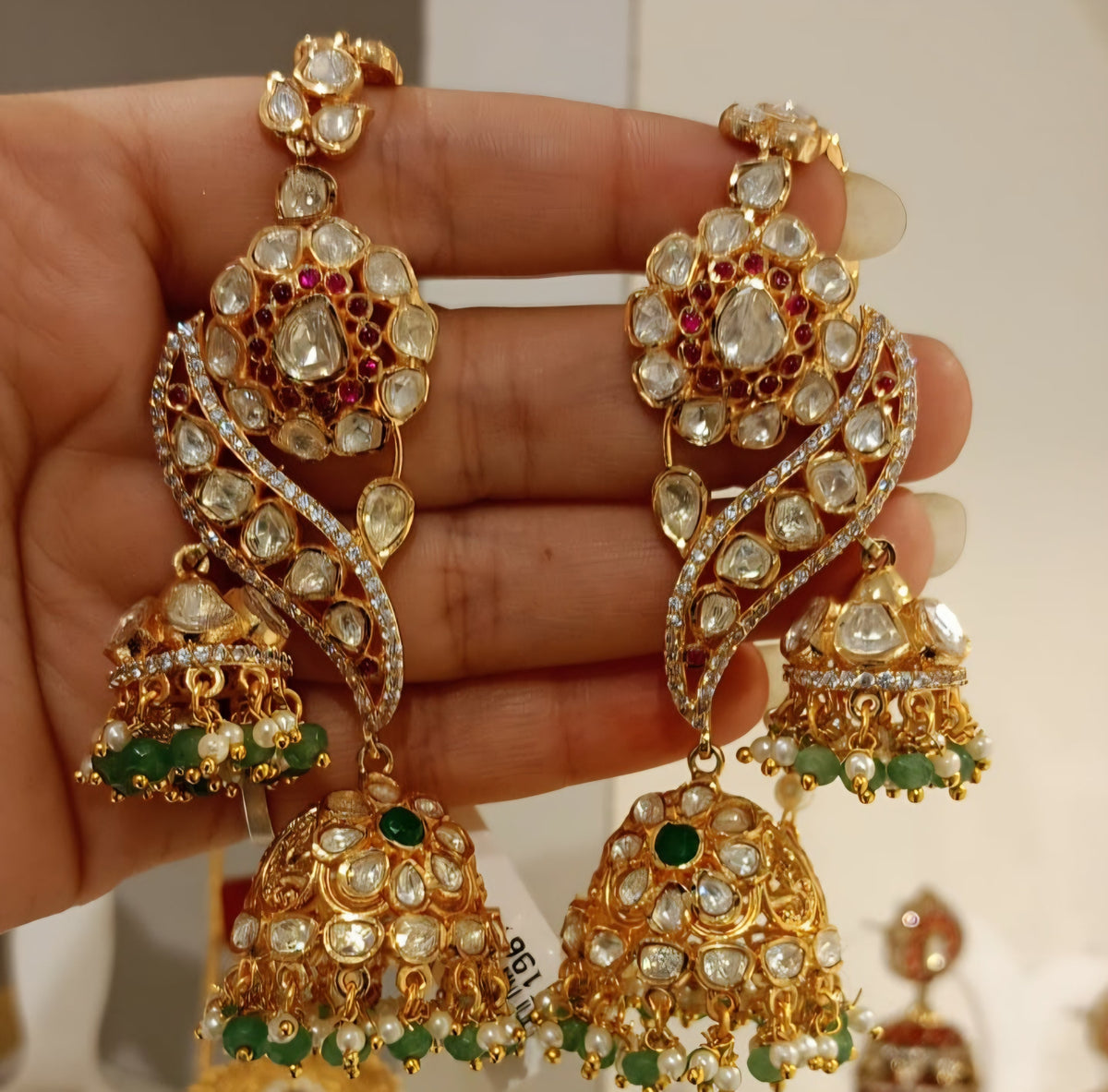 Gauravi moissanite polki jhumka