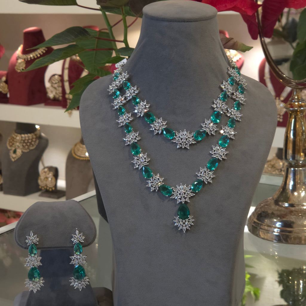 Ayesha AD necklace set in green