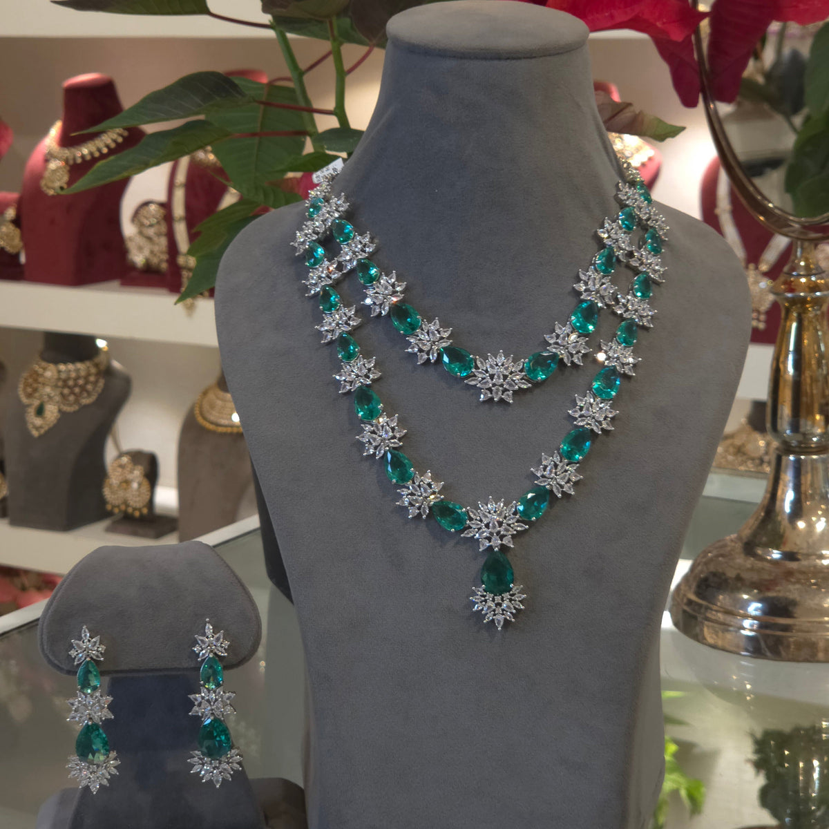 Ayesha AD necklace set in green