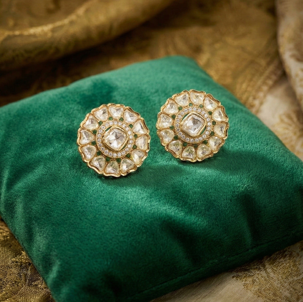 Nandita moissanite polki studs