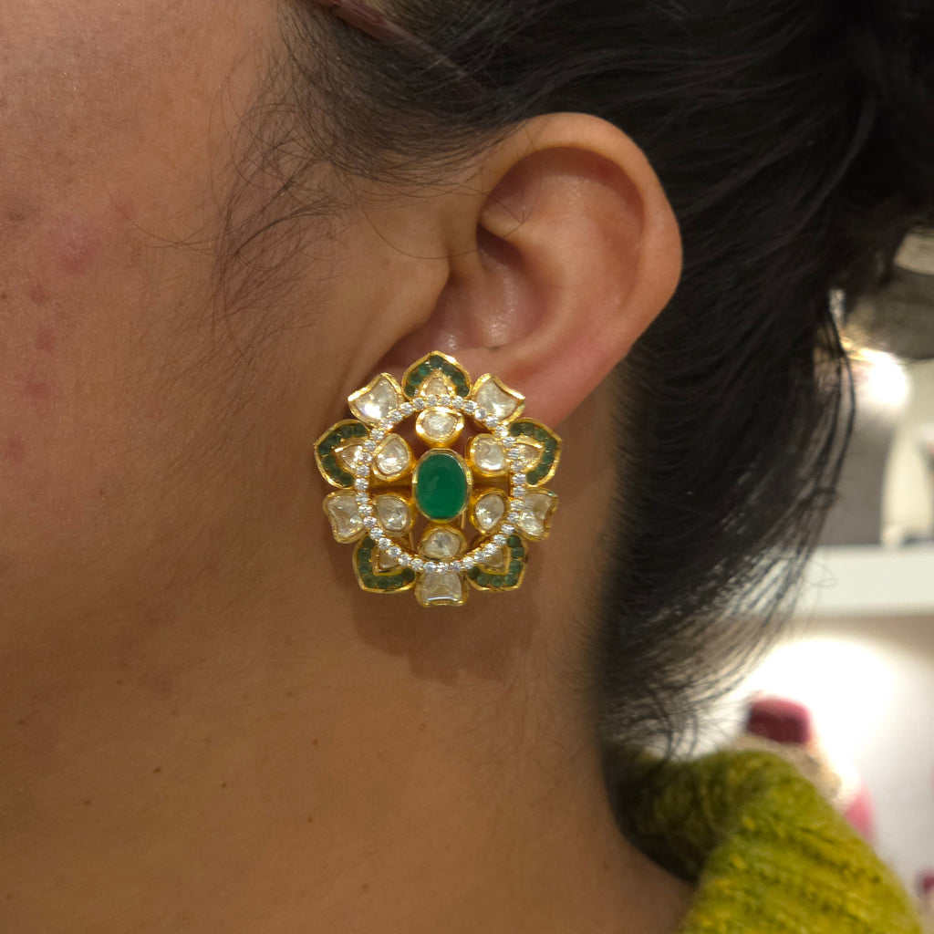 Aditri moissanite polki studs