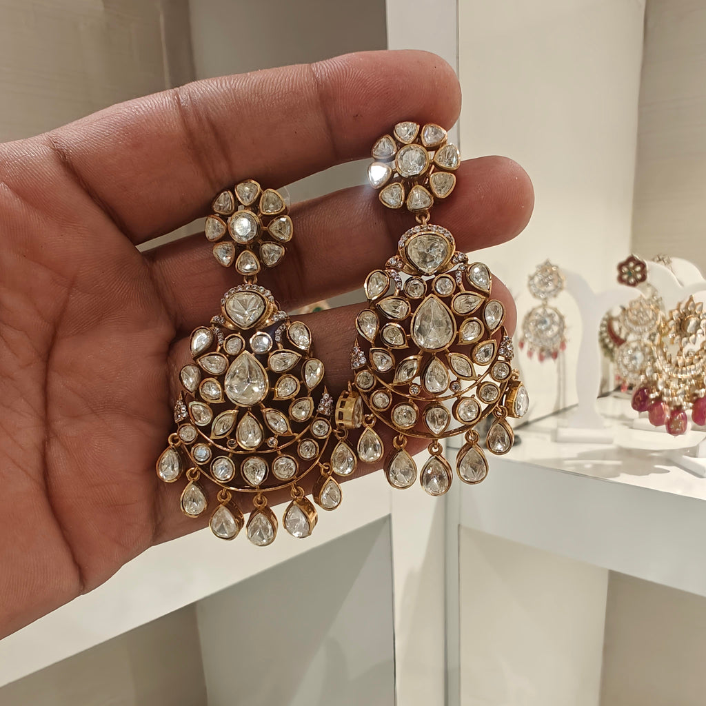 Anshi moissanite polki chaandbali