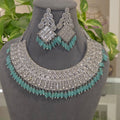 Amolika AD necklace set in sky blue
