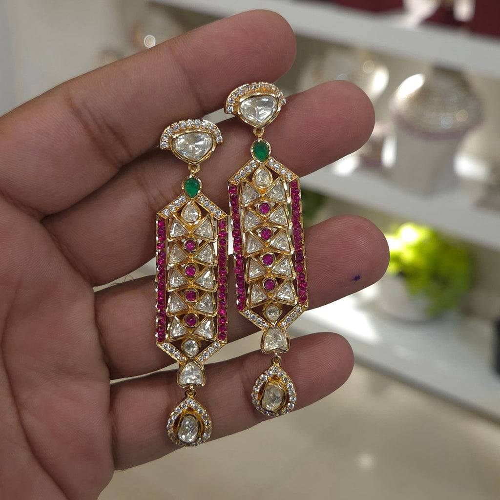 Naina moissanite polki earrings