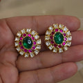 Mira moissanite polki floral studs