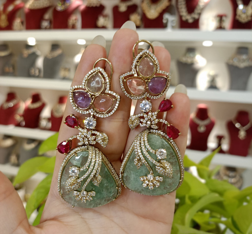 Mahek polki earrings detail