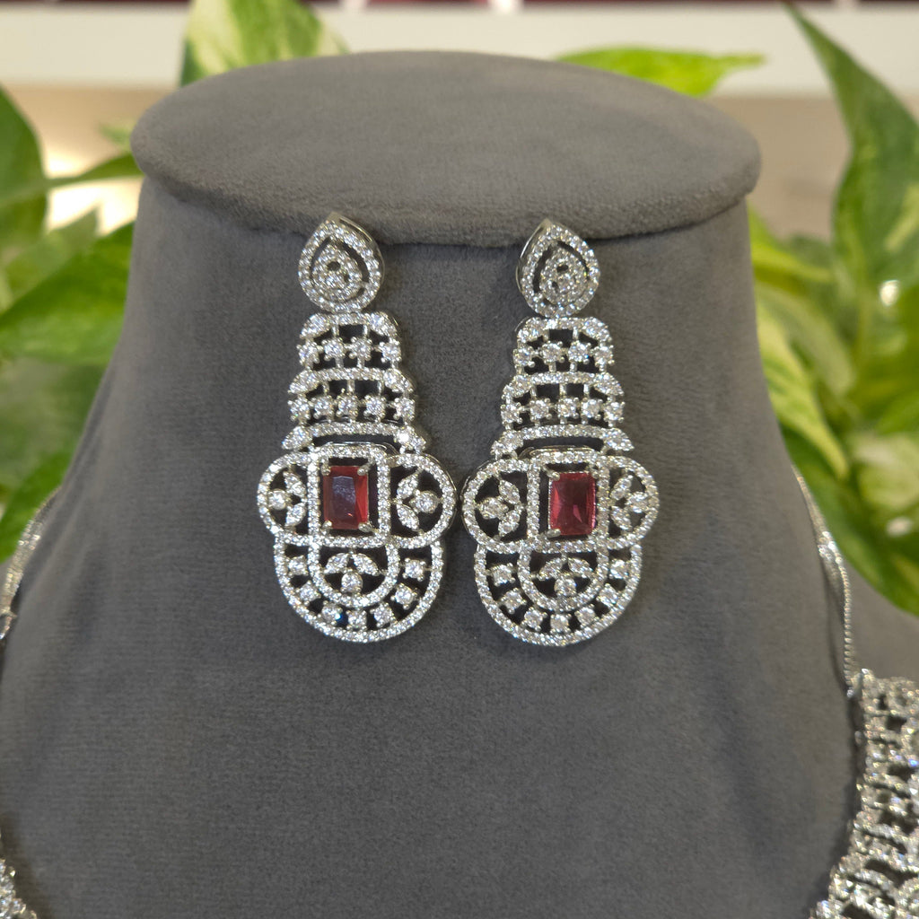 Rangoli AD necklace set detail