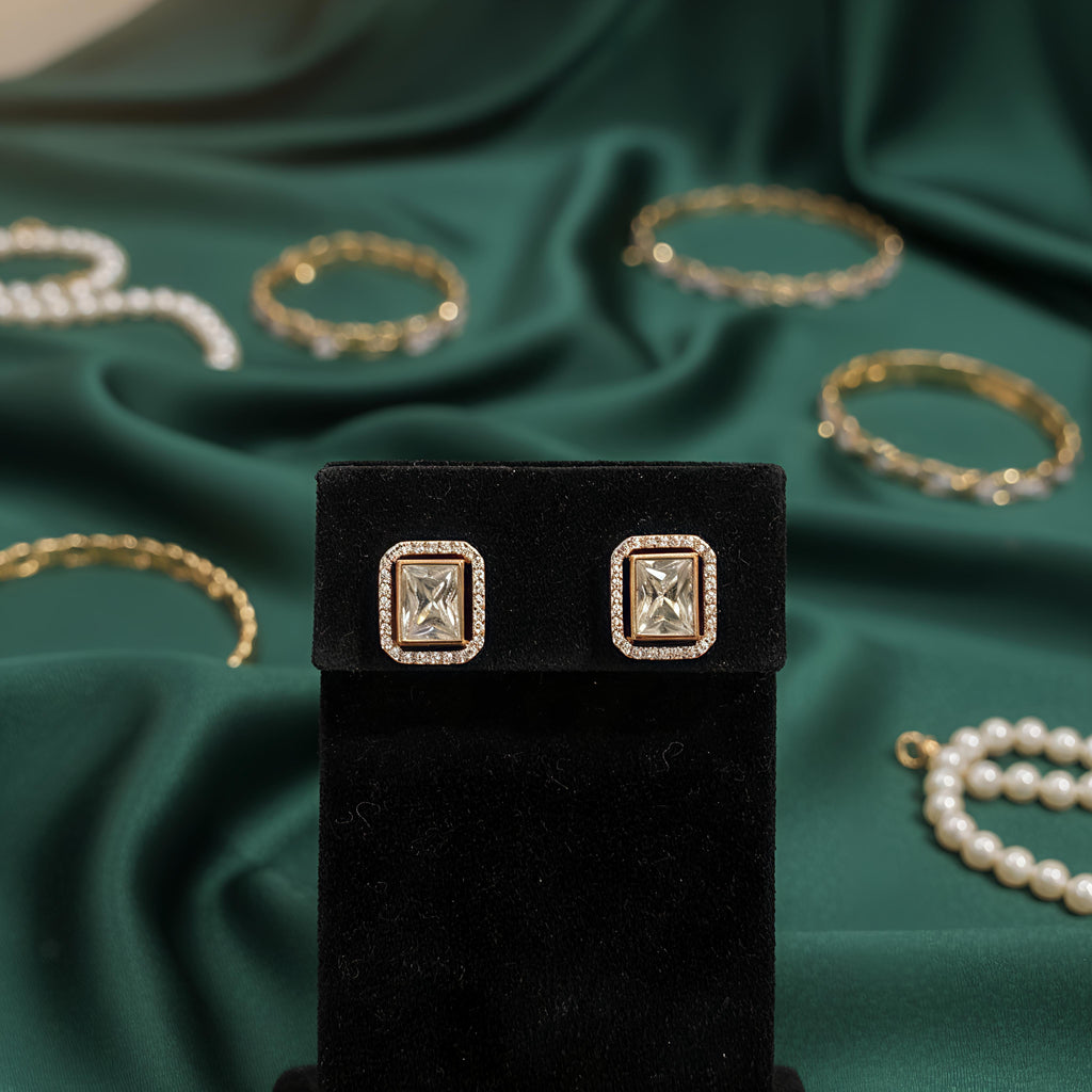 Aisha moissanite polki studs