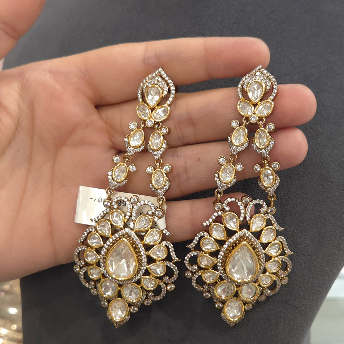 Mohana long polki earrings detail