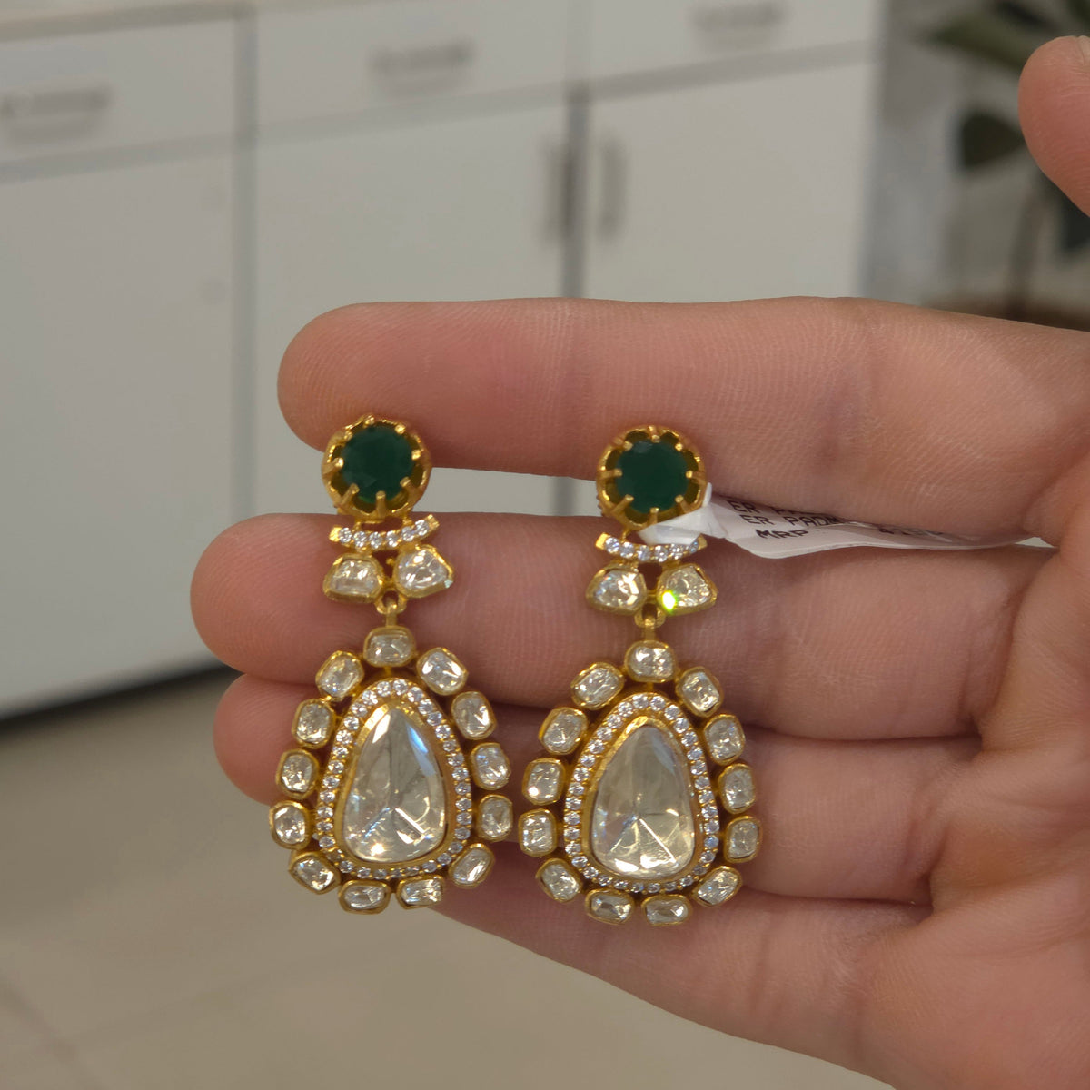 Roopa moissanite polki danglers
