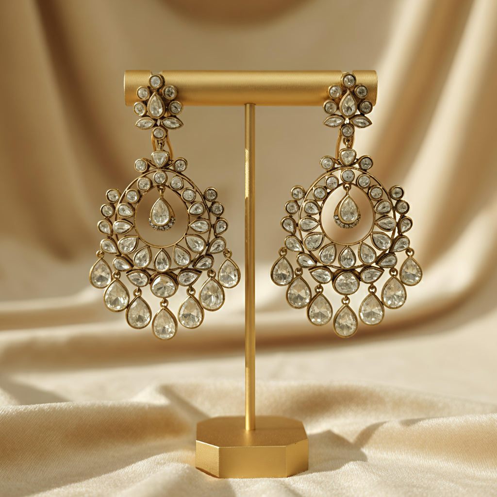 Bhoomi moissanite polki chaandbali detail