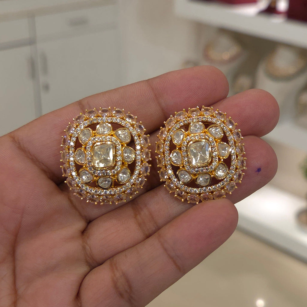 Sanya moissanite polki studs