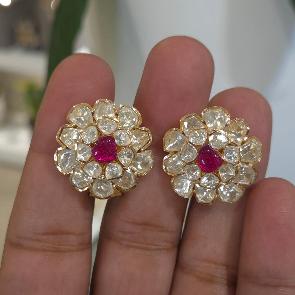 Smriti moissanite polki studs