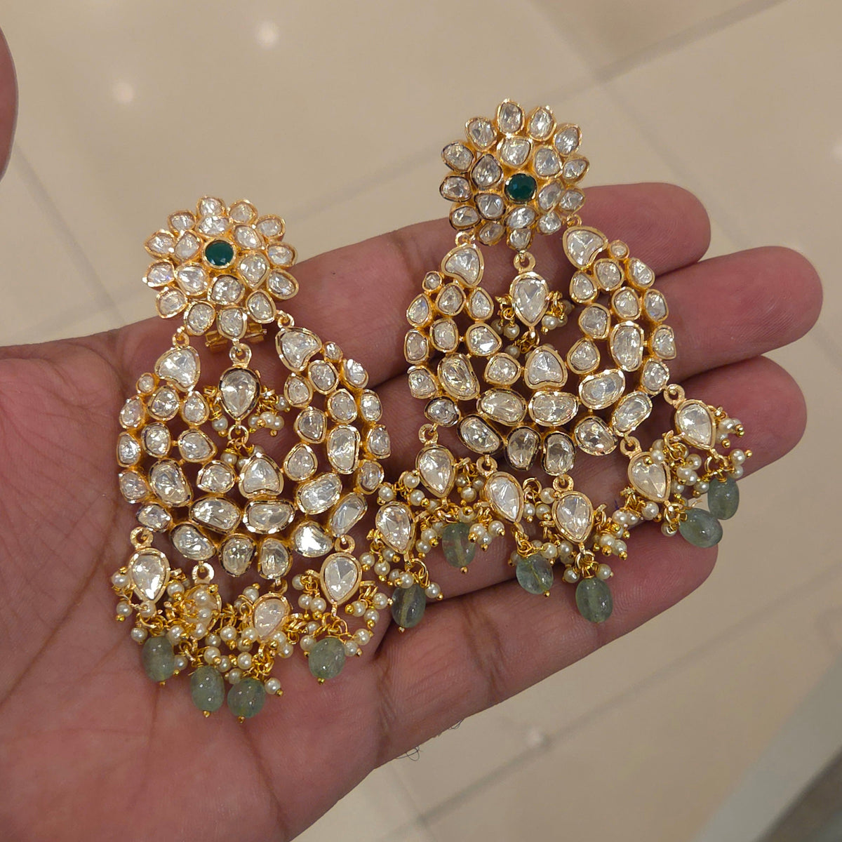 Bhavika moissanite polki chaandbali