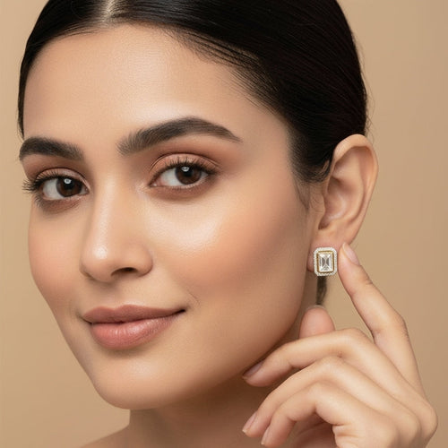 Aisha moissanite polki studs detail