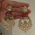 Bela polki earrings in emerald and ruby