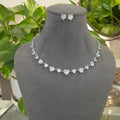 Jhanvi heart AD necklace set