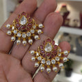Zara moissanite polki lotus studs