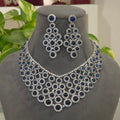 Padmini AD necklace set in navy blue