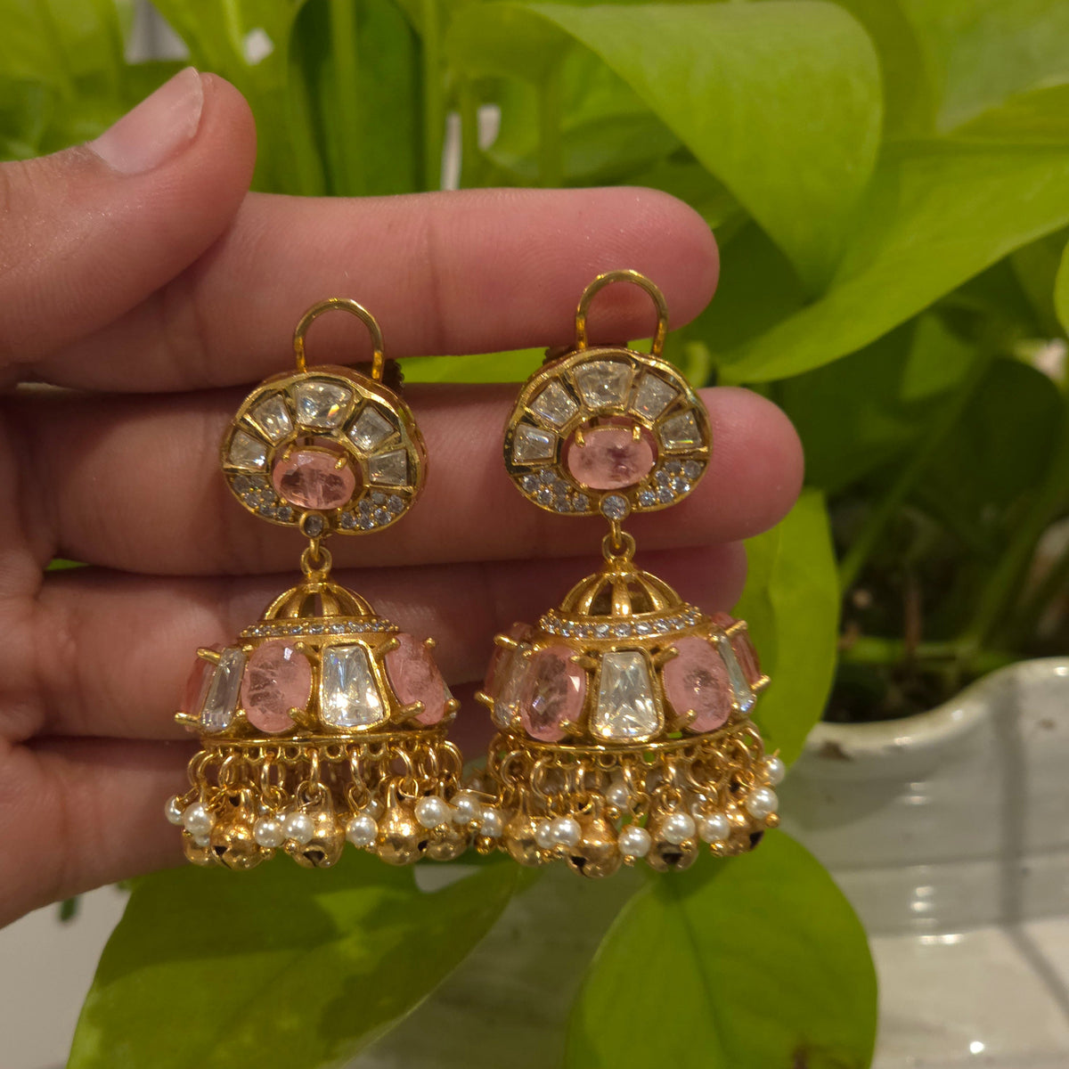 Mrinalini polki jhumka detail