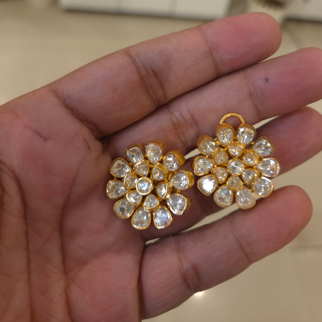 Gargi statement moissanite polki studs