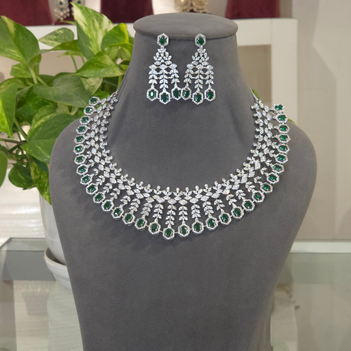 Zarina meena AD necklace set
