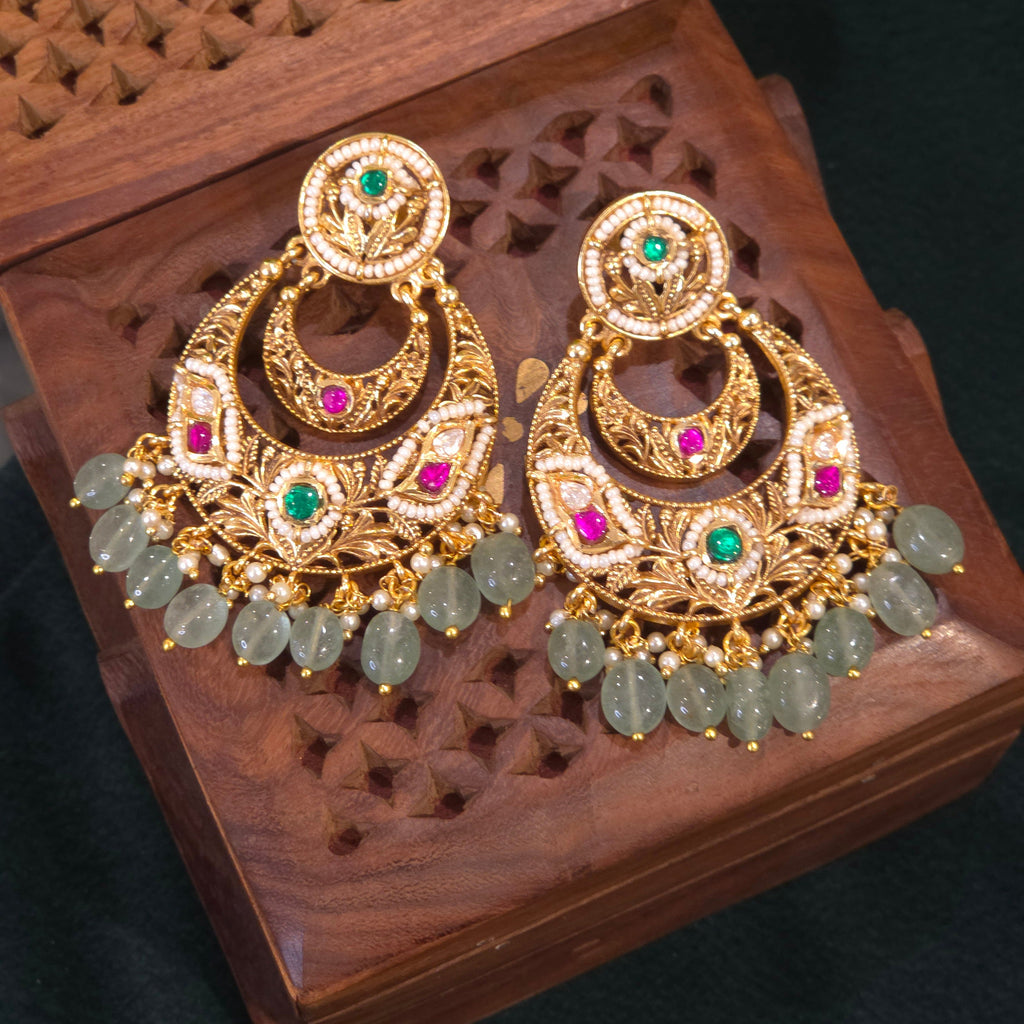 Meenakshi antique chaandbali detail