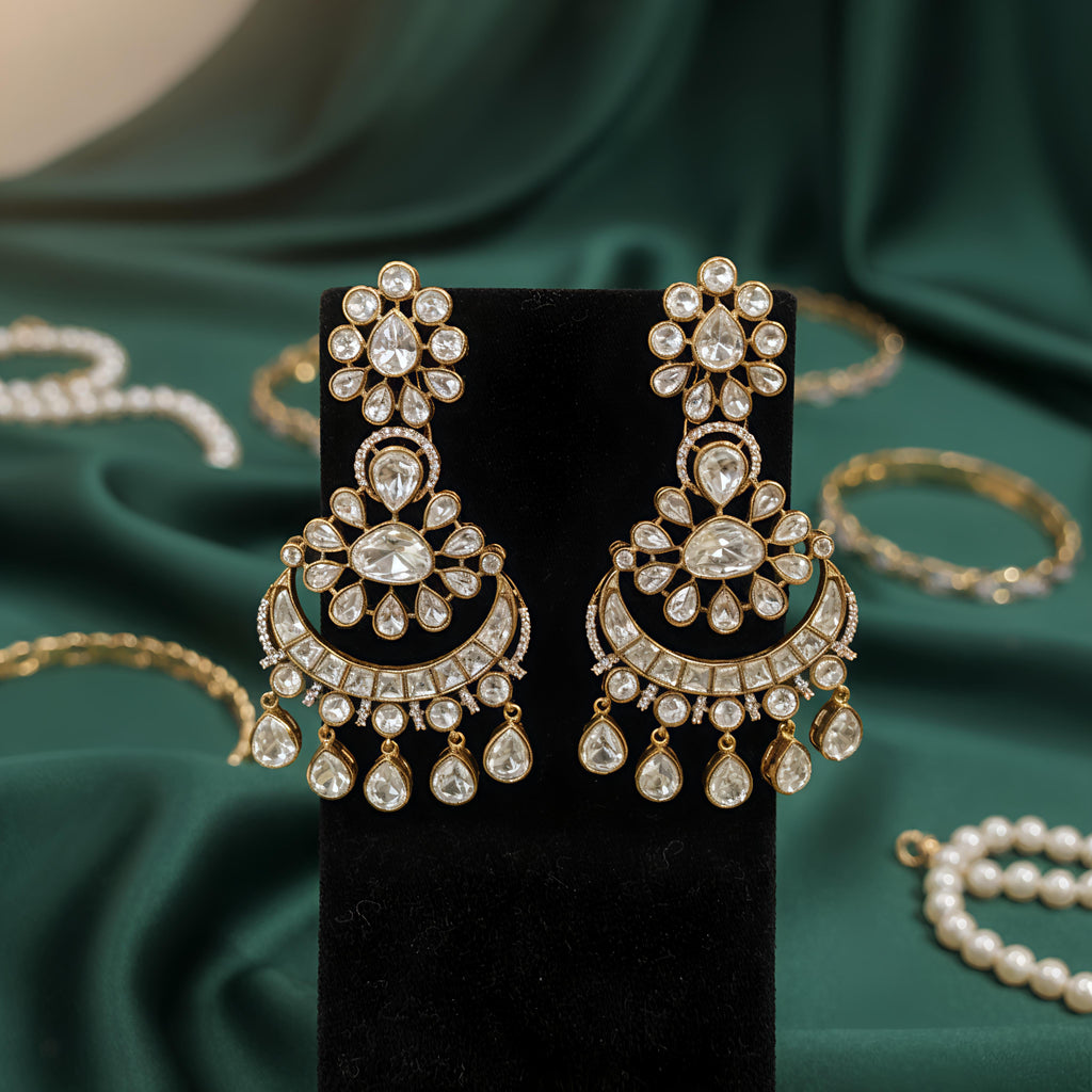 Madhavi moissanite polki chaandbali