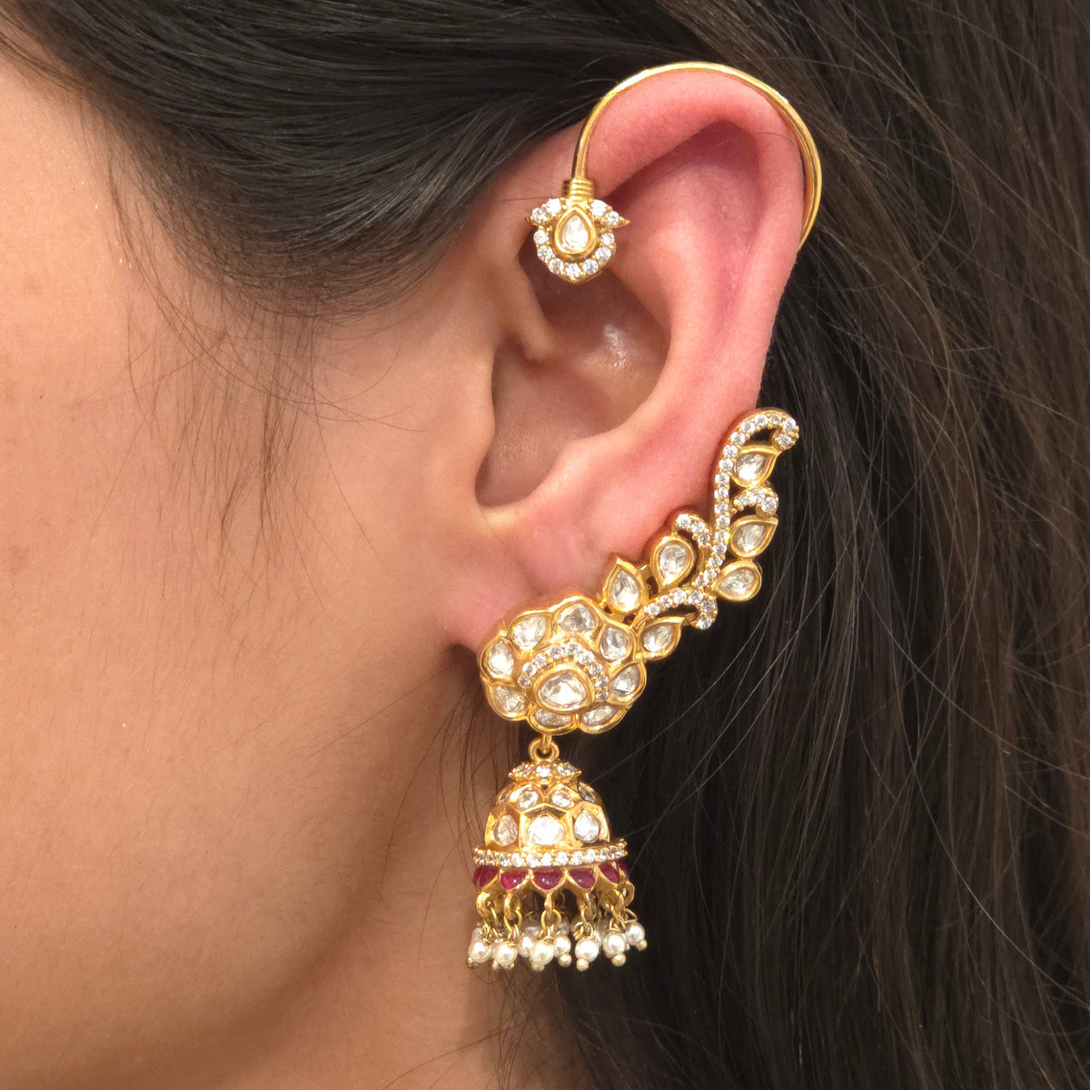 Manvi ear cuff earrings detail